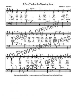 Song: I Owe The Lord A Morning Song
