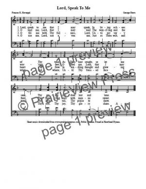 Song: Lord Speak To Me