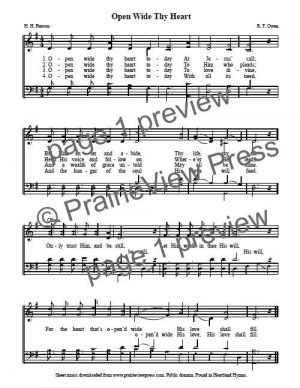 Song: Open Wide Thy Heart