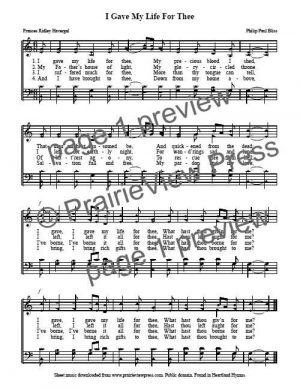 Song: I Gave My Life For Thee