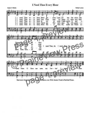 Song: I Need Thee Every Hour