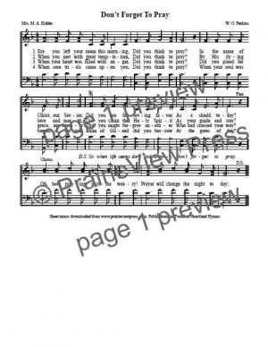 Song: Don't Forget To Pray