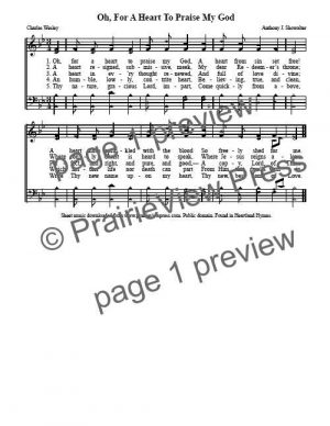 Song: Oh For A Heart To Praise My God