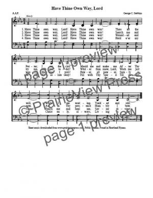 Song: Have Thine Own Way Lord