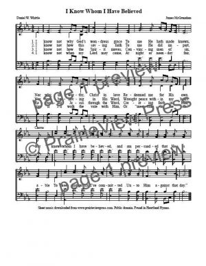 Song: I Know Whom I Have Believed