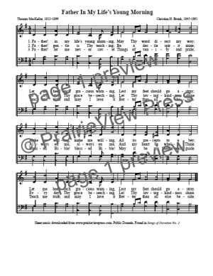 Song: Father In My Life's Young Morning