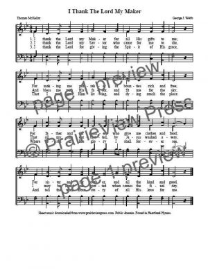 Song: I Thank The Lord My Maker