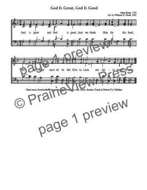 Song: God Is Great And God Is Good