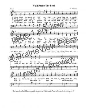 Song: We'll Praise The Lord