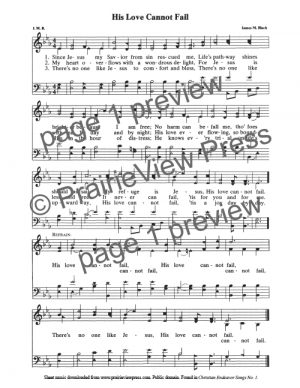 Song: His Love Cannot Fail