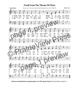 Song: Fresh From The Throne Of Glory