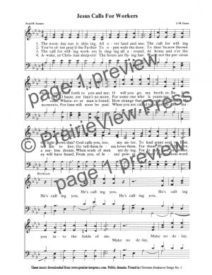 Song: Jesus Calls For Workers