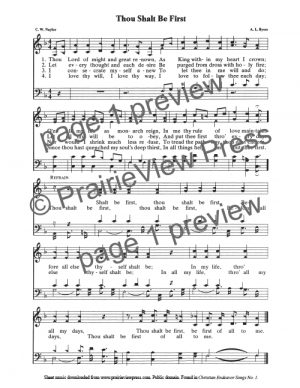 Song: Thou Shalt Be First