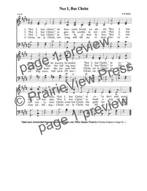 Song: Not I But Christ