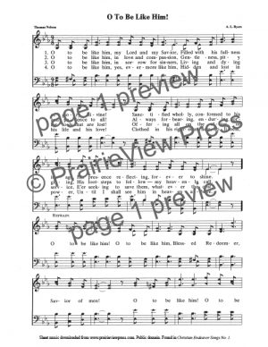 Song: Oh To Be Like Him