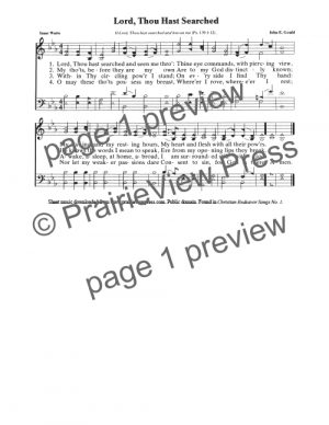Song: Lord Thou Hast Searched