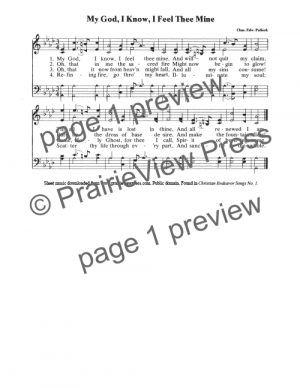 Song: My God I Know I Feel Thee Mine