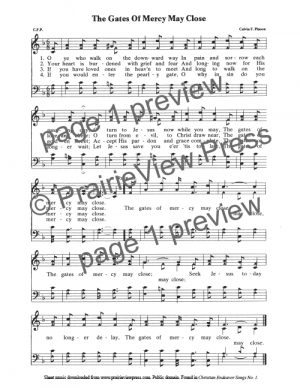 Song: The Gates Of Mercy May Close