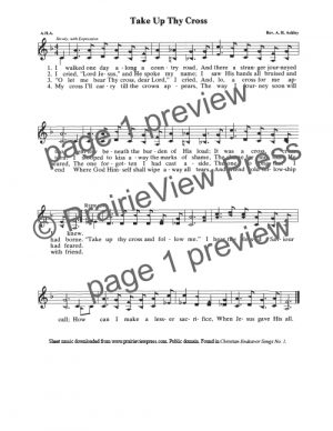 Song: Take Up Thy Cross