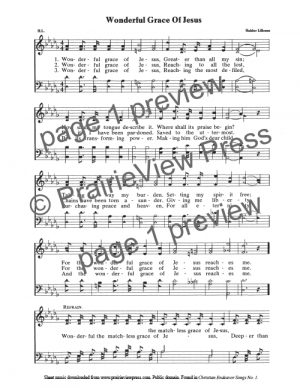 Song: Wonderful Grace Of Jesus