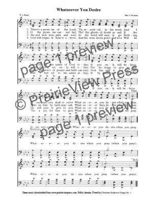 Song: Whatsoever You Desire