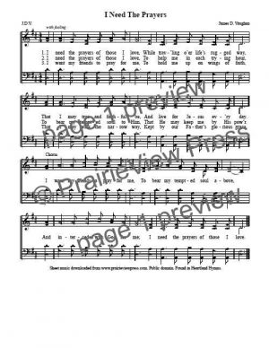 Song: I Need The Prayers