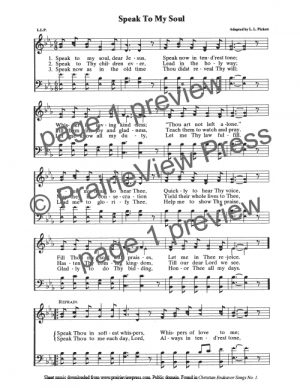 Song: Speak To My Soul