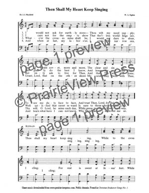 Song: Then Shall My Heart Keep Singing