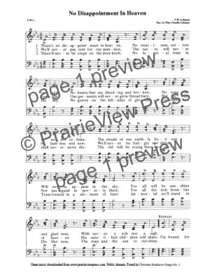 Song: No Disappointment In Heaven