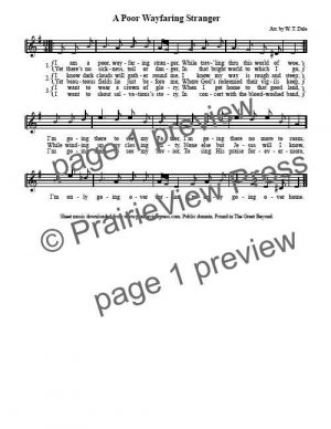 Song: A Poor Wayfaring Stranger
