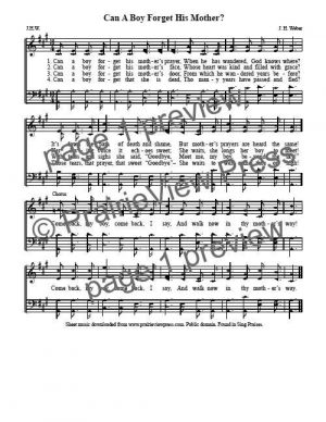 Song: Can a Boy Forget His Mother