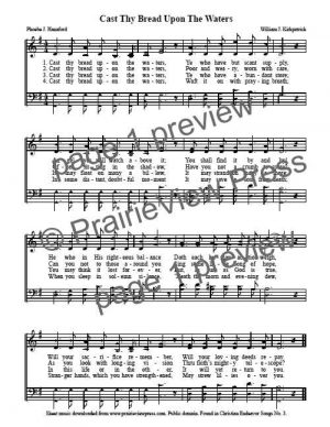 Song: Cast Thy Bread Upon The Waters
