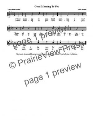 Song: Good Morning To You