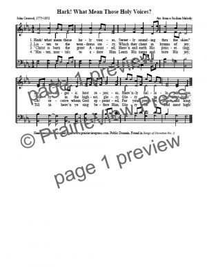 Song: Hark What Mean Those Holy Voices (1)