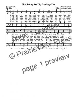 Song: How Lovely Are Thy Dwellings Fair