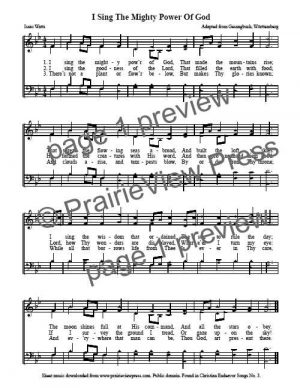 Song: I Sing The Mighty Power Of God
