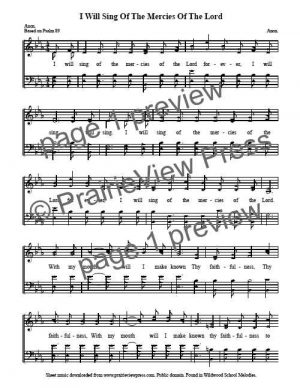 Song: I Will Sing Of The Mercies Of The Lord