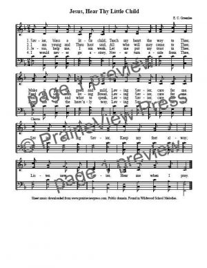 Song: Jesus Hear Thy Little Child