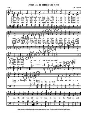 Song: Jesus Is The Friend You Need