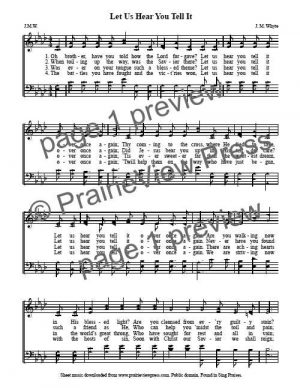 Song: Let Us Hear You Tell It