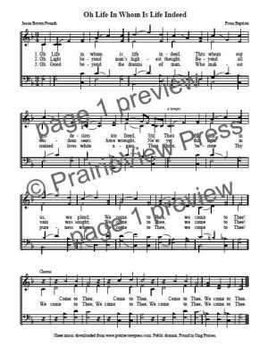 Song: Oh Life In Whom Is Life Indeed