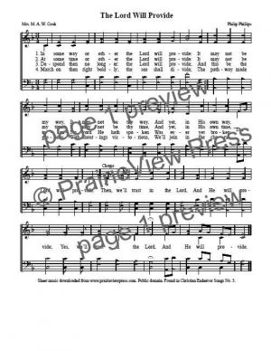 Song: The Lord Will Provide