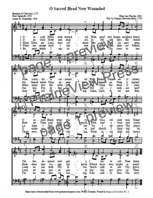 Song: O Sacred Head Now Wounded