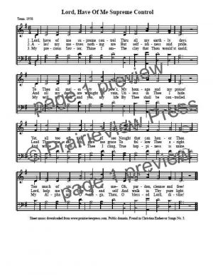 Song: Lord Have Of Me Supreme Control