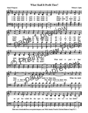Song: What Shall It Profit Thee