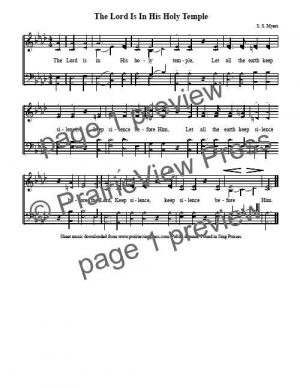 Song: The Lord Is In His Holy Temple