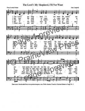 Song: The Lord's My Shepherd I'll Not Want