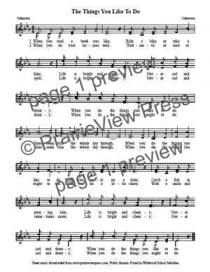 Song: The Things You Like To Do