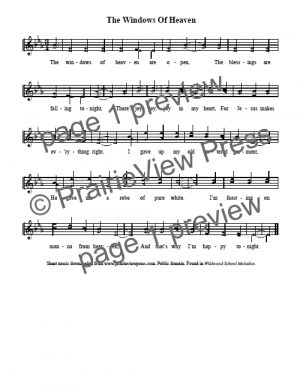 Song: The Windows Of Heaven