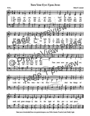 Song: Turn Your Eyes Upon Jesus